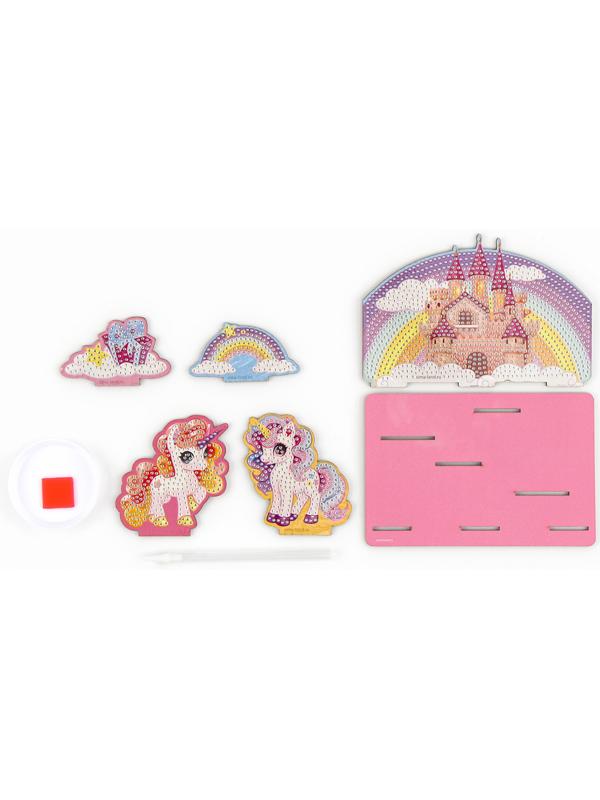 Алмазная мозаика для детей с частичным заполнением на фигурках «Сказочные Единорожки»