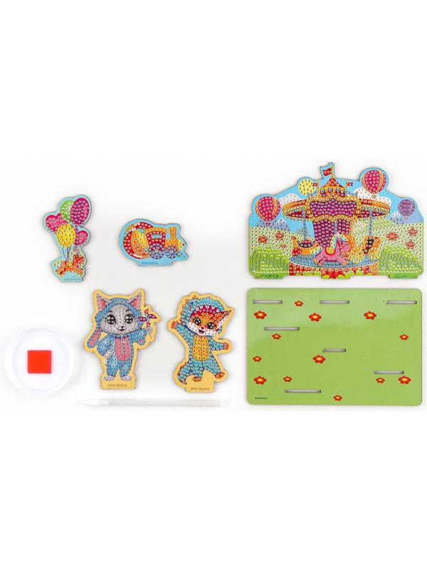 Алмазная мозаика для детей с частичным заполнением на фигурках «Милые Зверята»