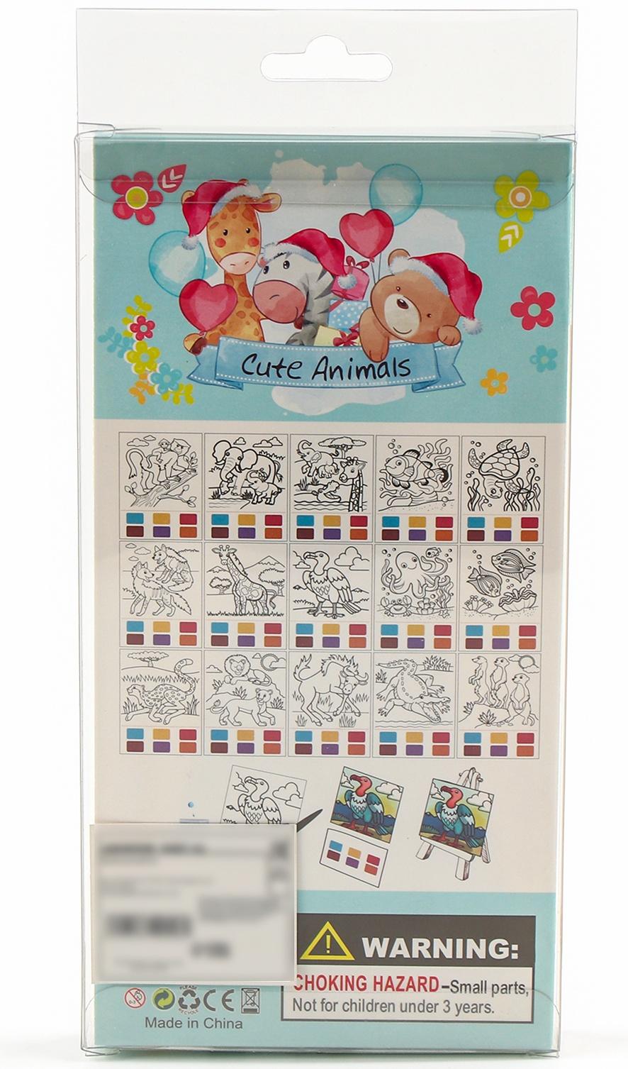 Водная раскраска «Животные», с кисточкой и мольбертом, виды МИКС