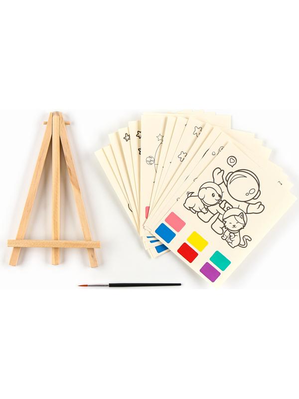 Водная раскраска «Космос», с кисточкой и мольбертом, виды МИКС