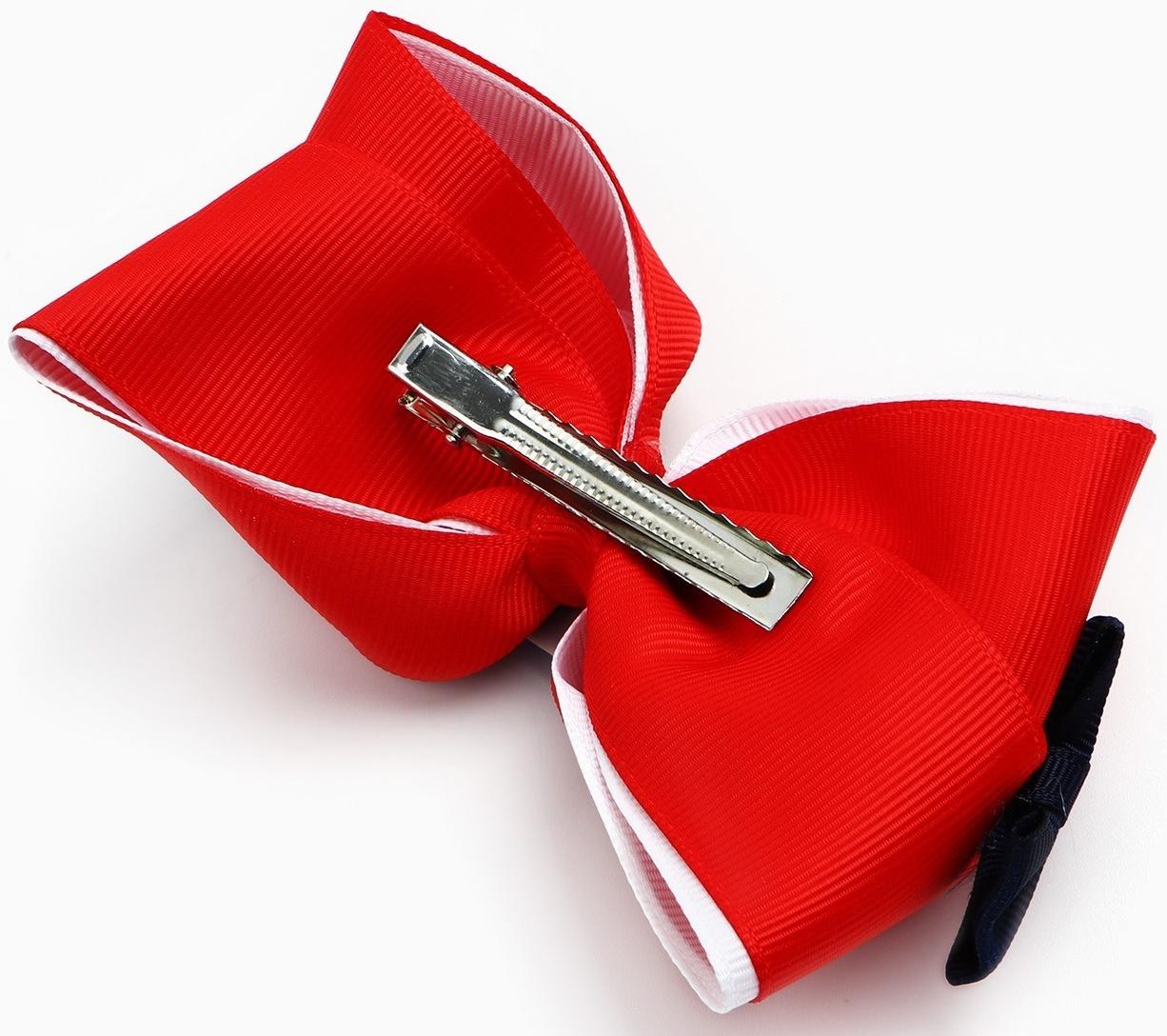 Бант для волос на заколке школьный, 11.5 см, Кошечка Мари