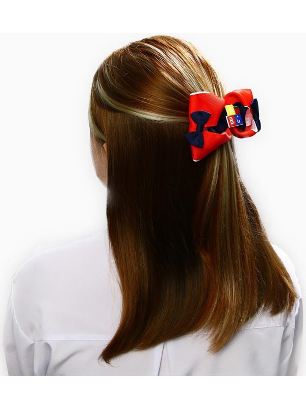 Бант для волос на заколке школьный, 11.5 см, Кошечка Мари