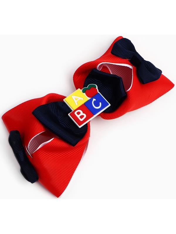 Бант для волос на заколке школьный, 11.5 см, Кошечка Мари