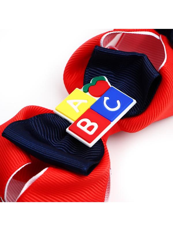 Бант для волос на заколке школьный, 11.5 см, Кошечка Мари