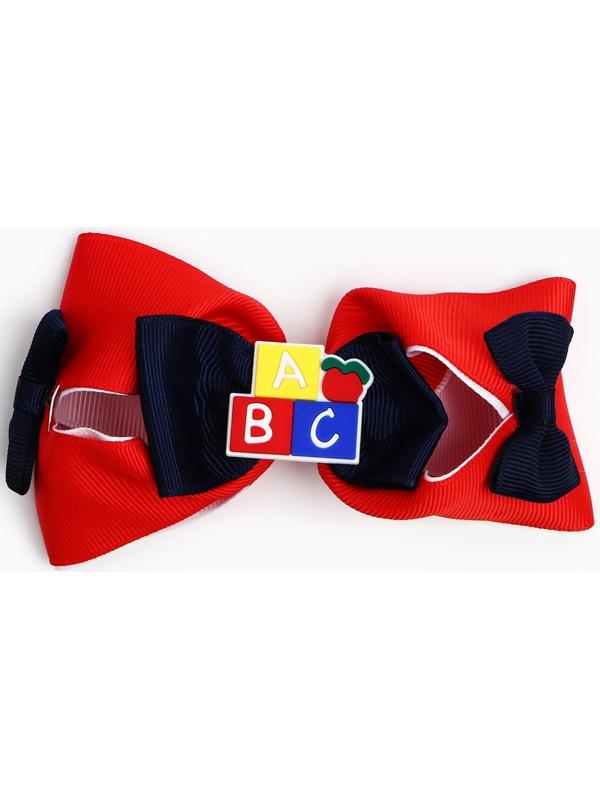 Бант для волос на заколке школьный, 11.5 см, Кошечка Мари