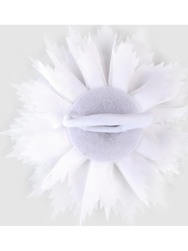 Бант для волос на резинке школьный, белый, 11 см, Кошечка Мари