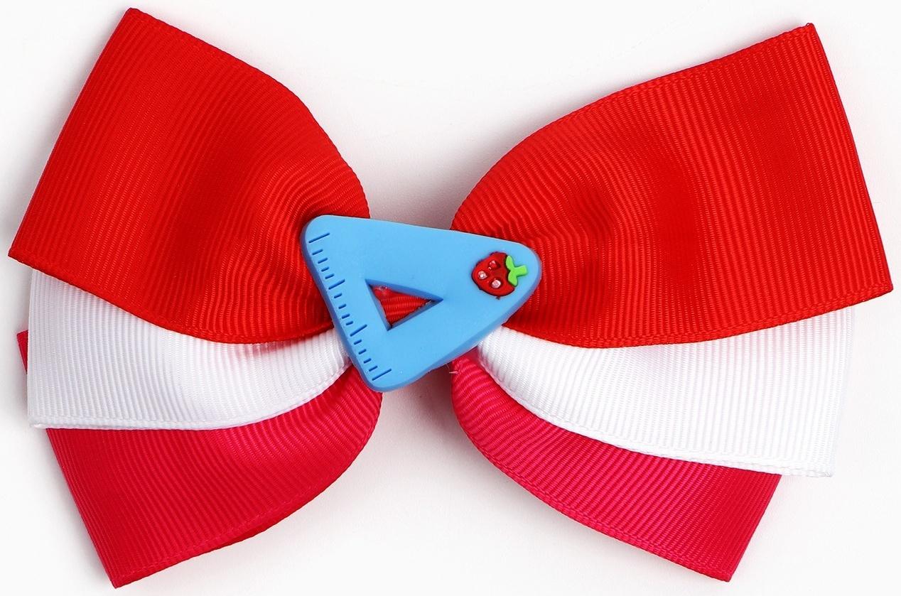 Бант для волос на заколке школьный, 12 см, Принцессы