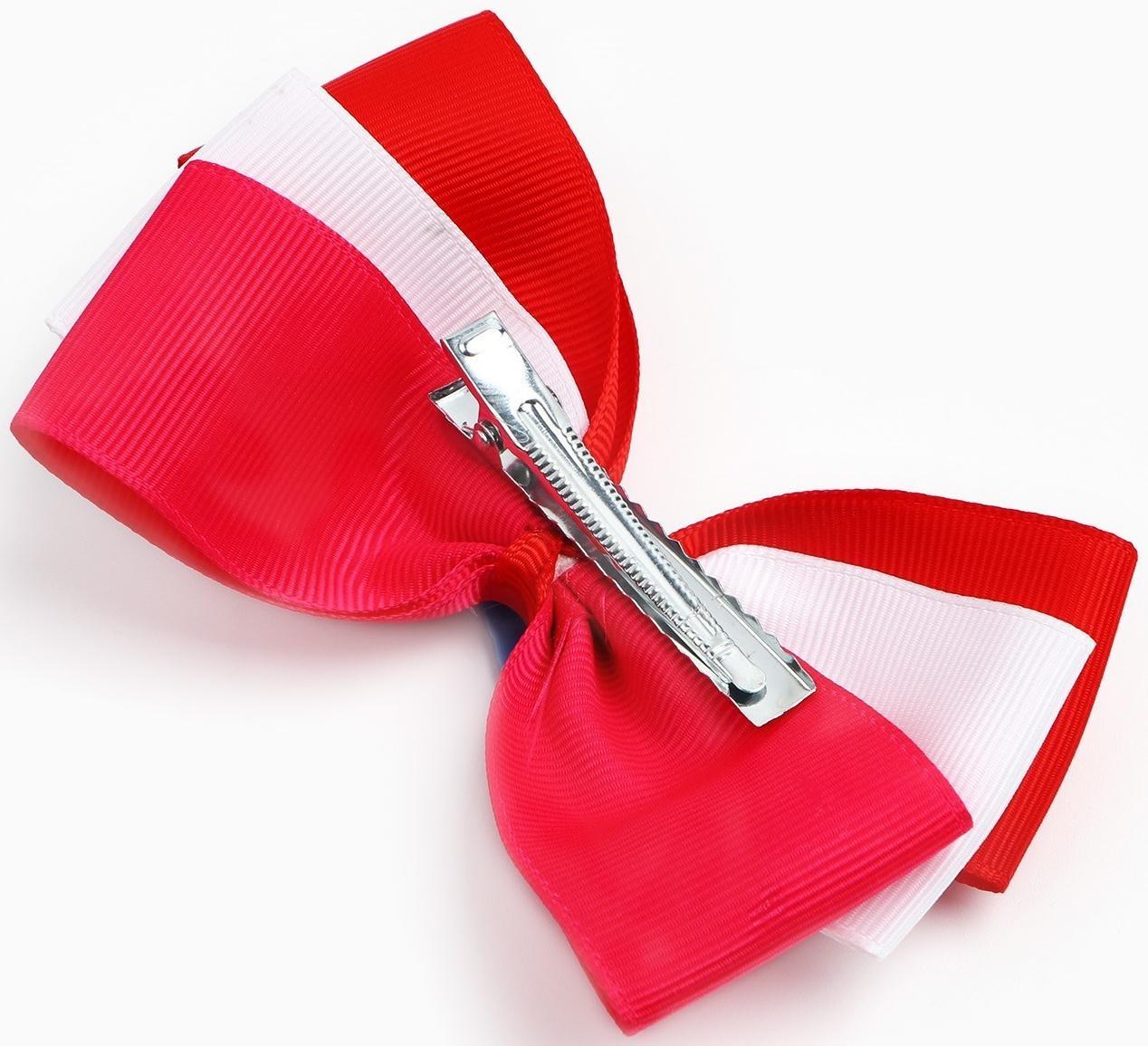 Бант для волос на заколке школьный, 12 см, Принцессы