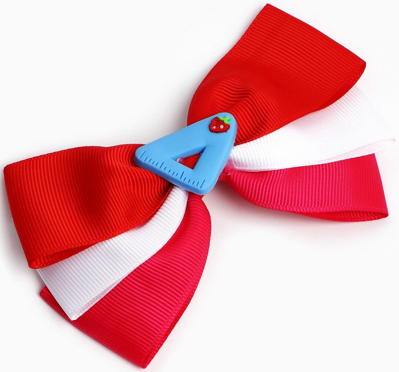 Бант для волос на заколке школьный, 12 см, Принцессы