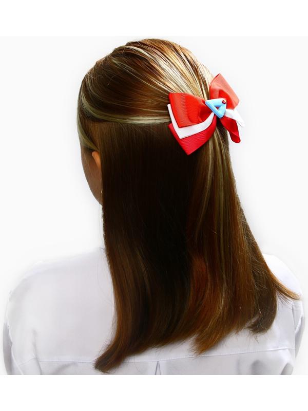 Бант для волос на заколке школьный, 12 см, Принцессы