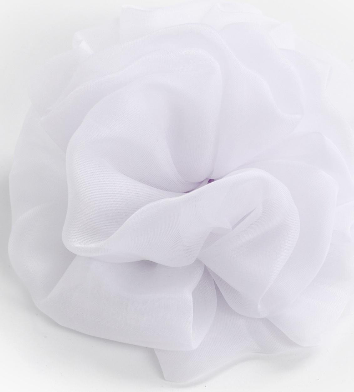 Бант для волос на резинке школьный, белый, 13 см, Принцессы