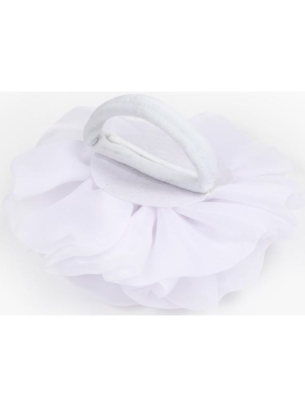 Бант для волос на резинке школьный, белый, 13 см, Принцессы