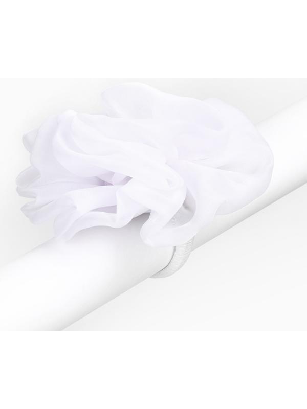 Бант для волос на резинке школьный, белый, 13 см, Принцессы