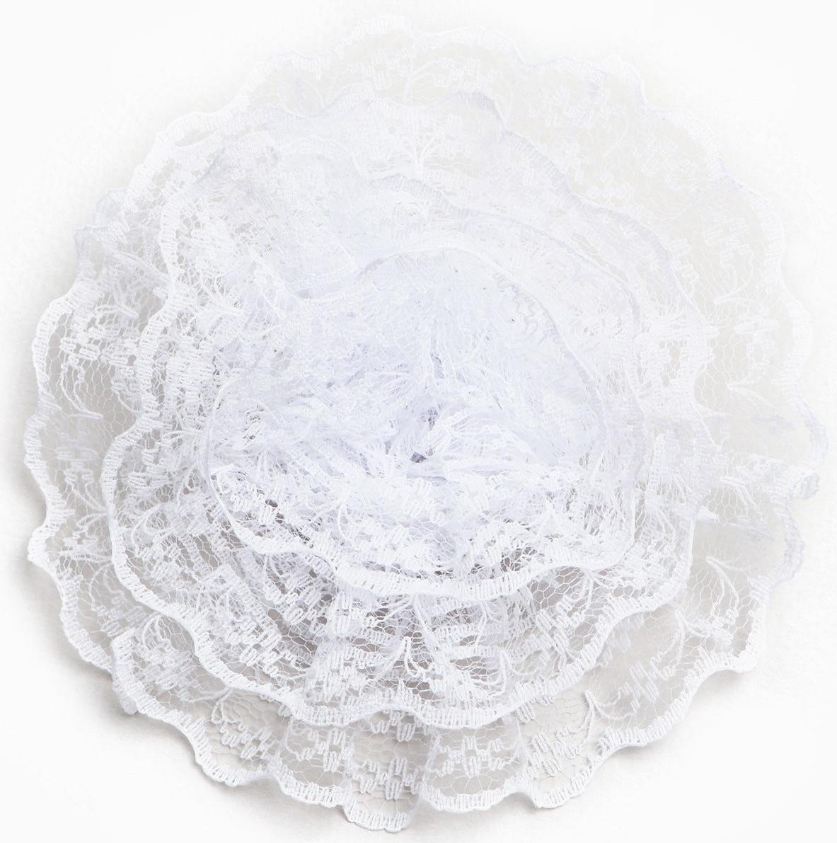 Бант для волос на резинке школьный, белый, 10.5 см, Принцессы