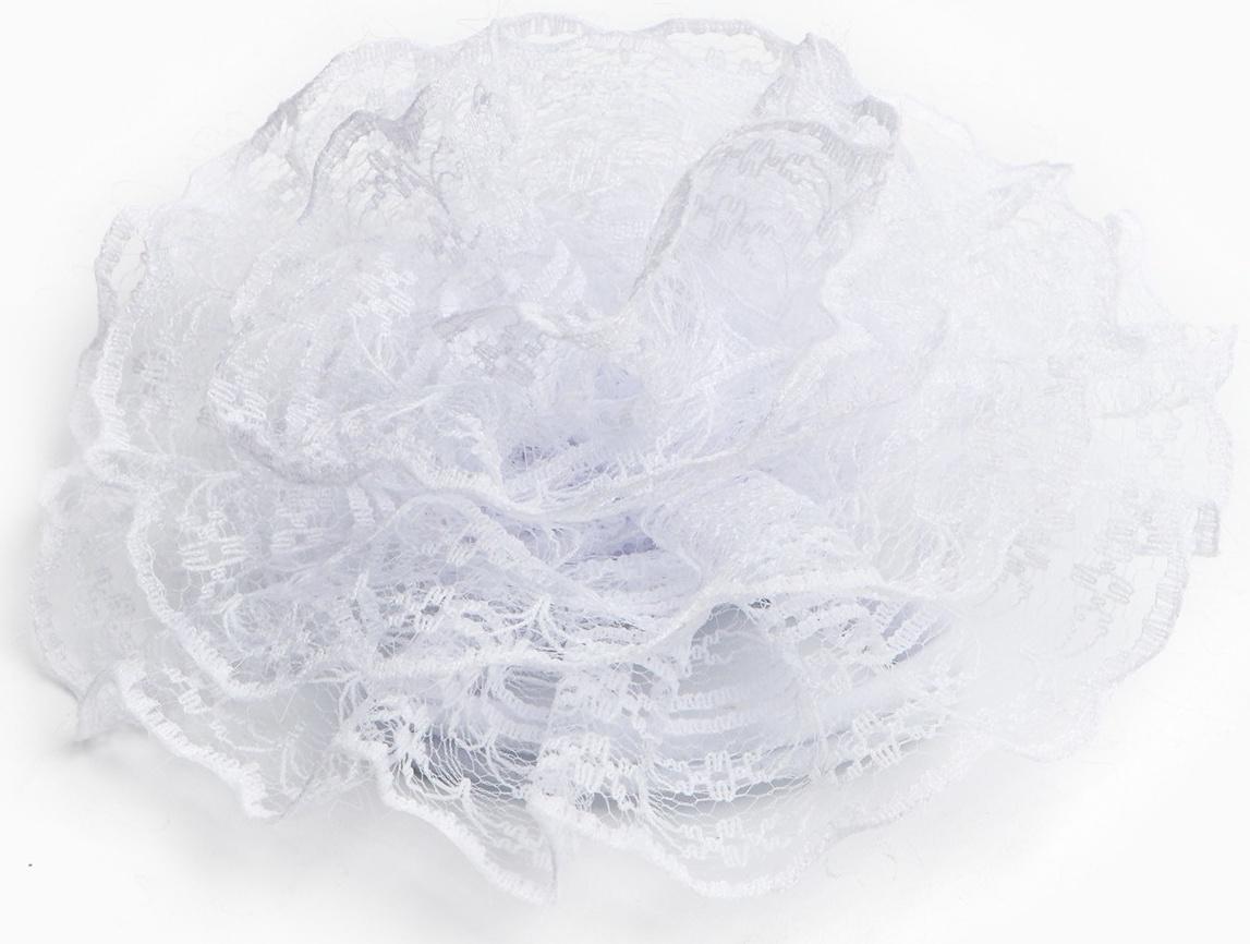 Бант для волос на резинке школьный, белый, 10.5 см, Принцессы