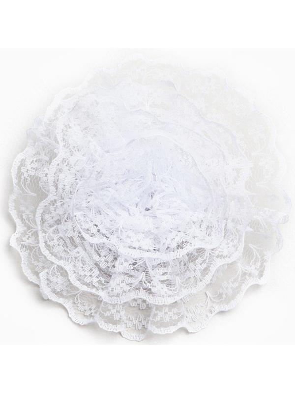 Бант для волос на резинке школьный, белый, 10.5 см, Принцессы