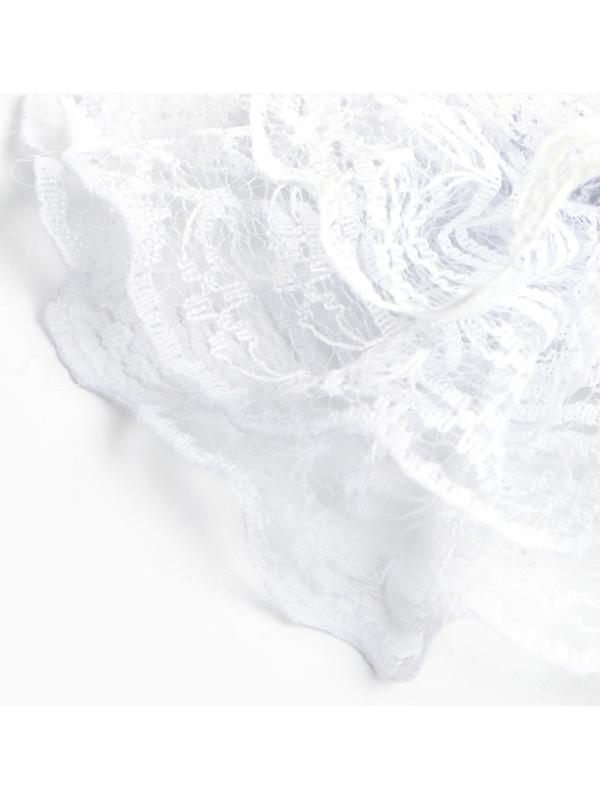 Бант для волос на резинке школьный, белый, 10.5 см, Принцессы