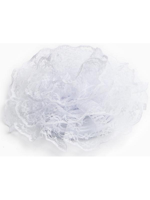 Бант для волос на резинке школьный, белый, 10.5 см, Принцессы