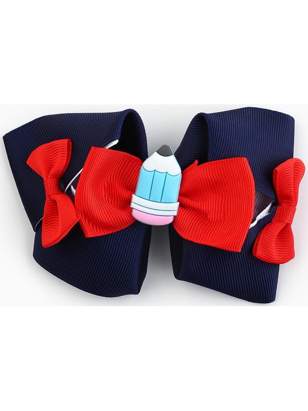 Бант для волос на заколке школьный, 12 см, Холодное сердце