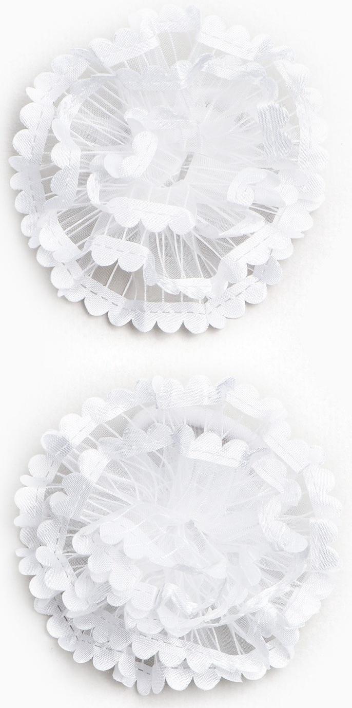 Бант для волос на резинке, белый, 2 штуки, 7 см, Коты аристократы