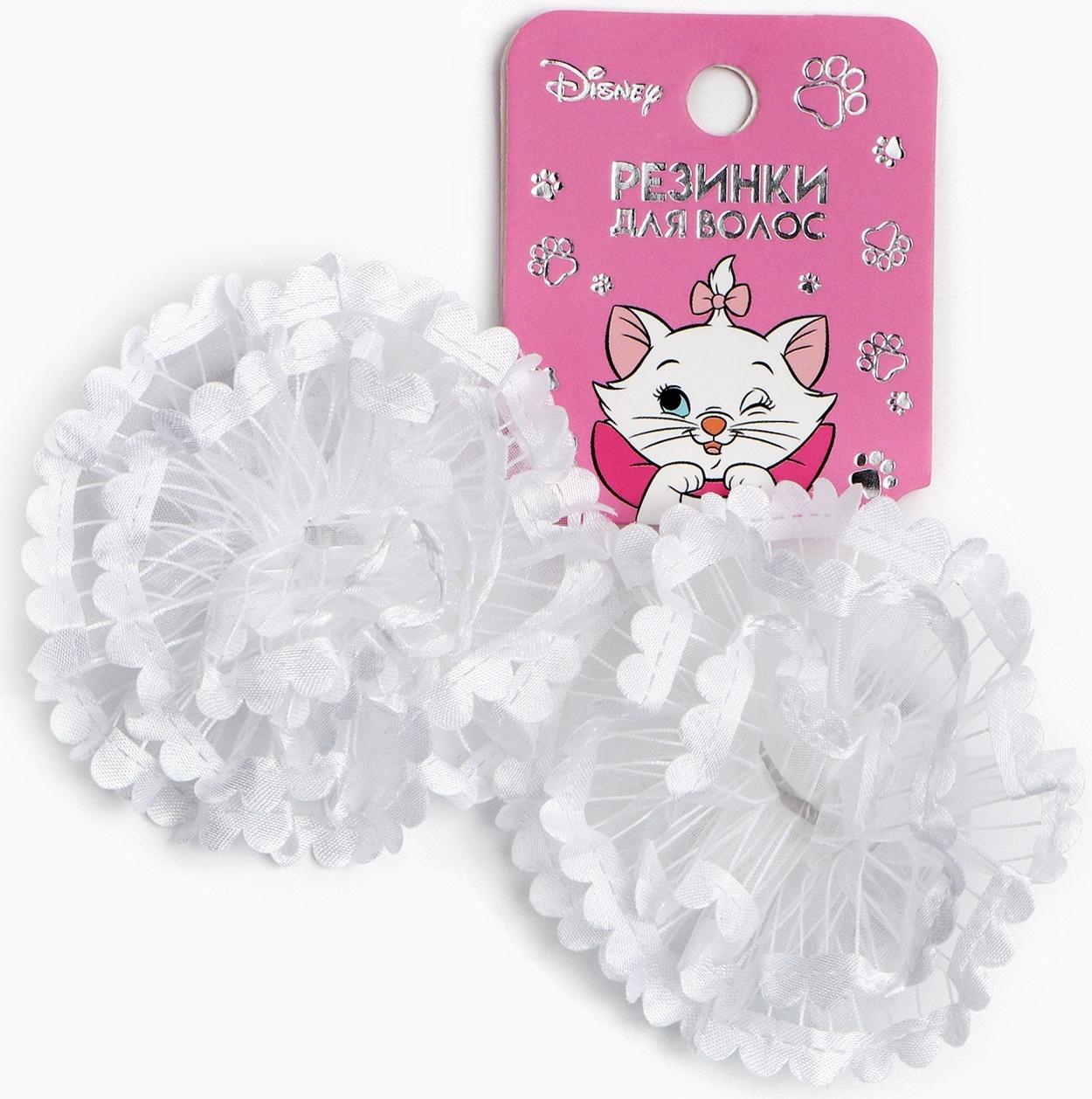 Бант для волос на резинке, белый, 2 штуки, 7 см, Коты аристократы