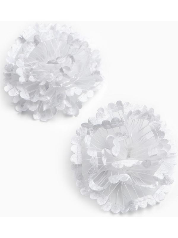 Бант для волос на резинке, белый, 2 штуки, 7 см, Коты аристократы