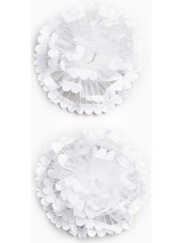 Бант для волос на резинке, белый, 2 штуки, 7 см, Коты аристократы