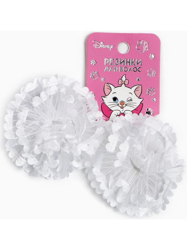 Бант для волос на резинке, белый, 2 штуки, 7 см, Коты аристократы