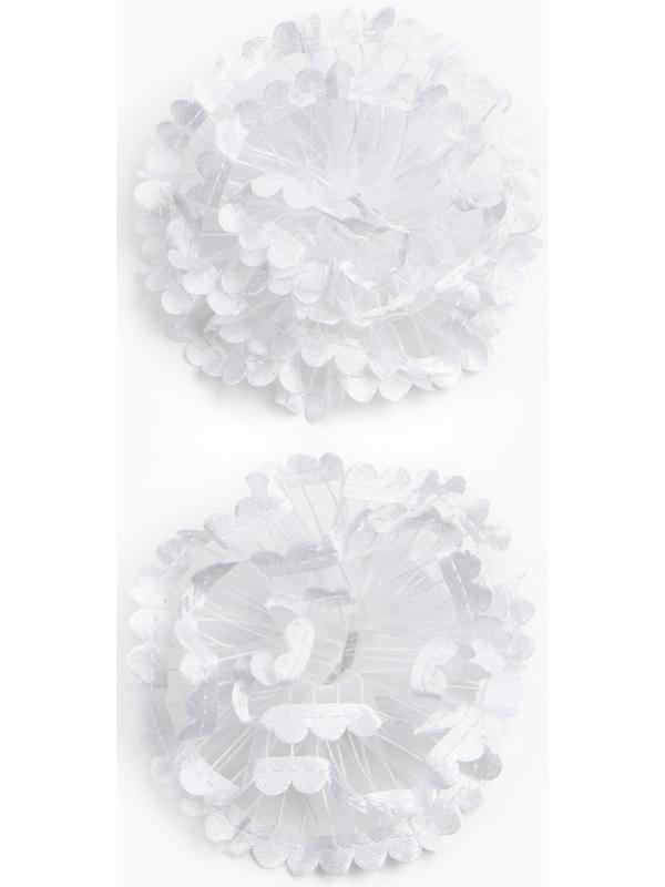 Бант для волос на резинке, белый, 2 штуки, 7 см, Коты аристократы