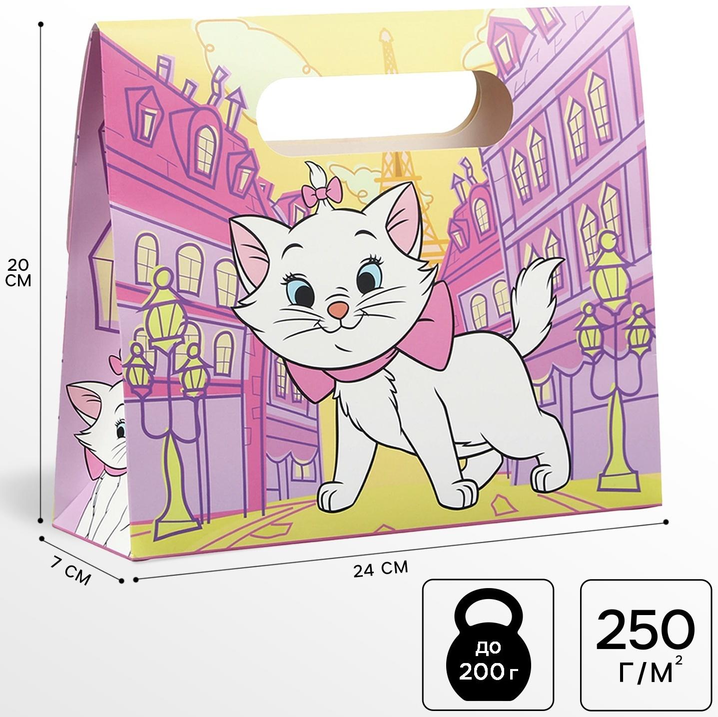 Пакет подарочный-коробка, Коты аристократы, 24х20х7 см