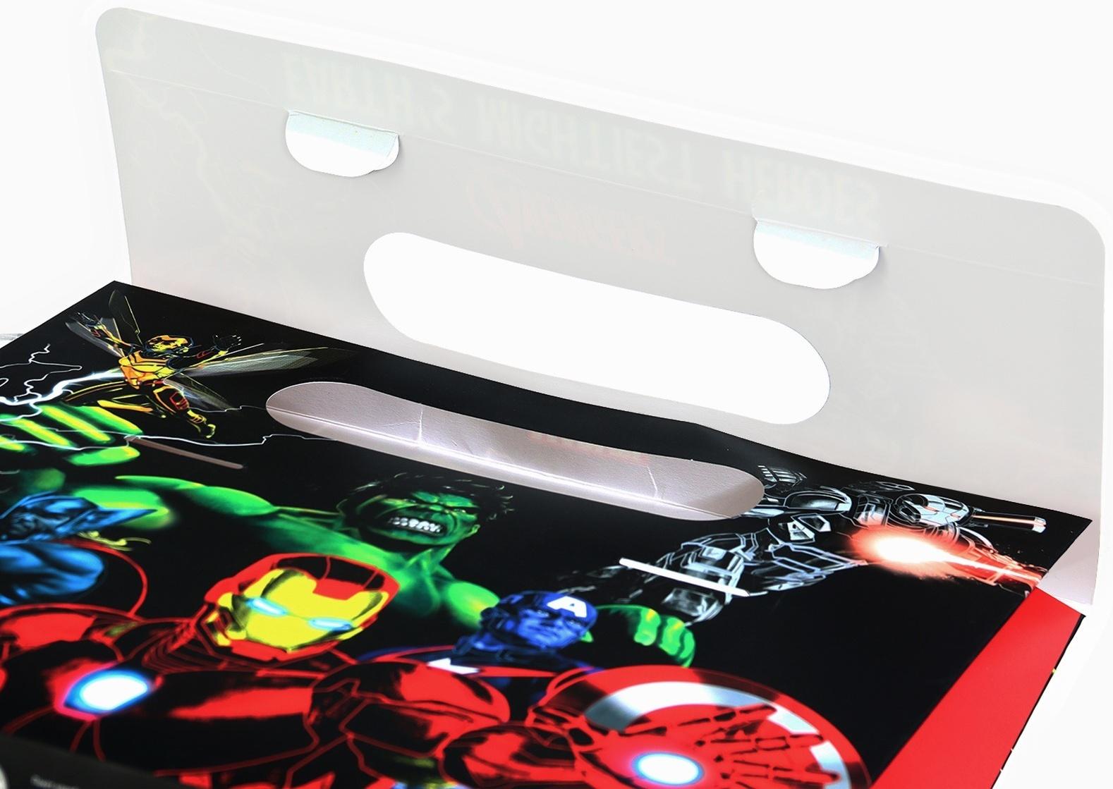 Пакет подарочный-коробка «Герои», Мстители, 24х20х7