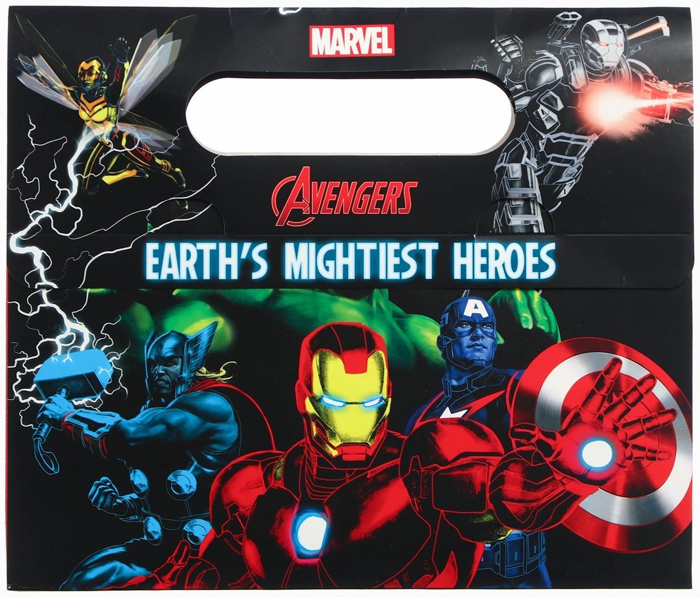 Пакет подарочный-коробка «Герои», Мстители, 24х20х7