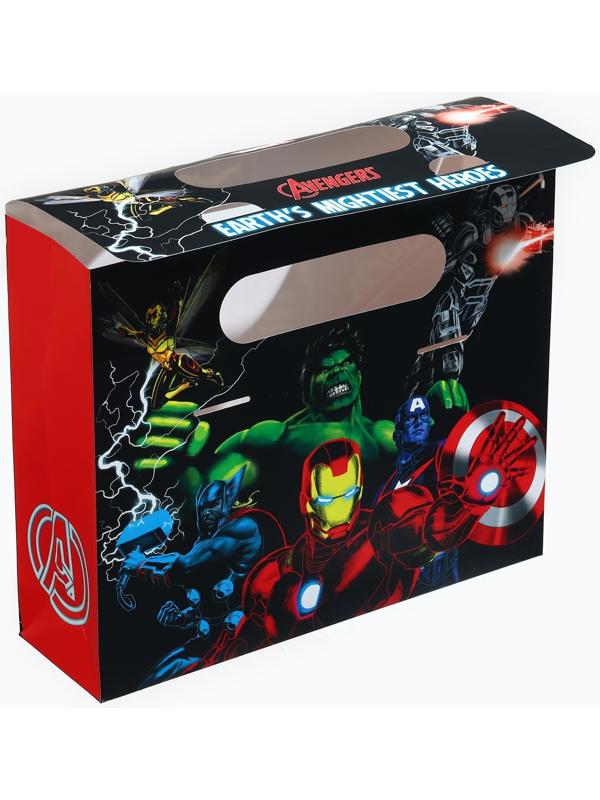 Пакет подарочный-коробка «Герои», Мстители, 24х20х7