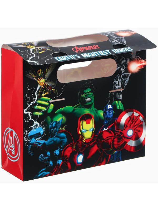 Пакет подарочный-коробка «Герои», Мстители, 24х20х7