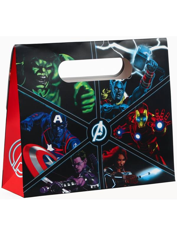 Пакет подарочный-коробка «Герои», Мстители, 24х20х7
