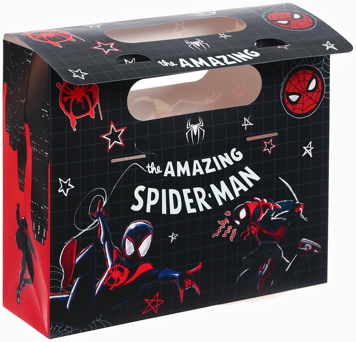 Пакет подарочный-коробка Amazing, Человек-паук, 24×20×7 см
