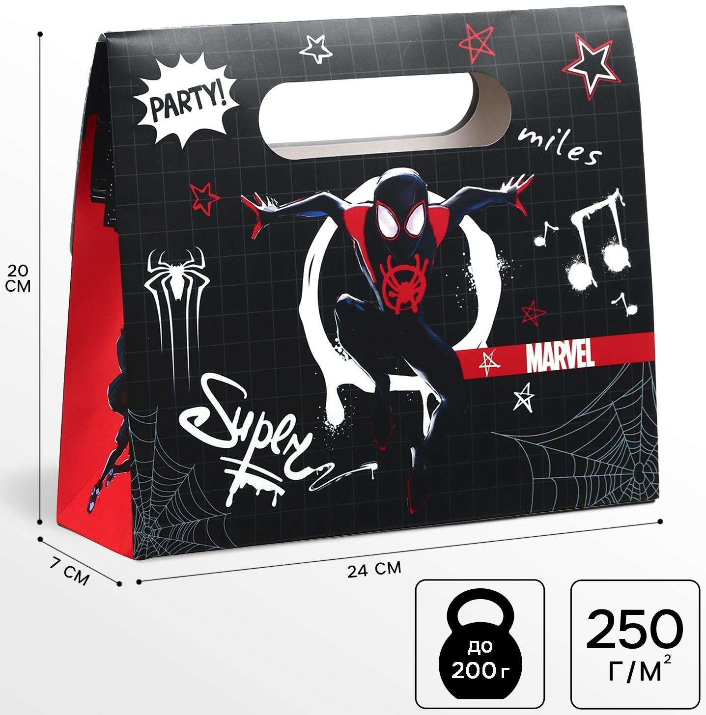 Пакет подарочный-коробка Amazing, Человек-паук, 24×20×7 см