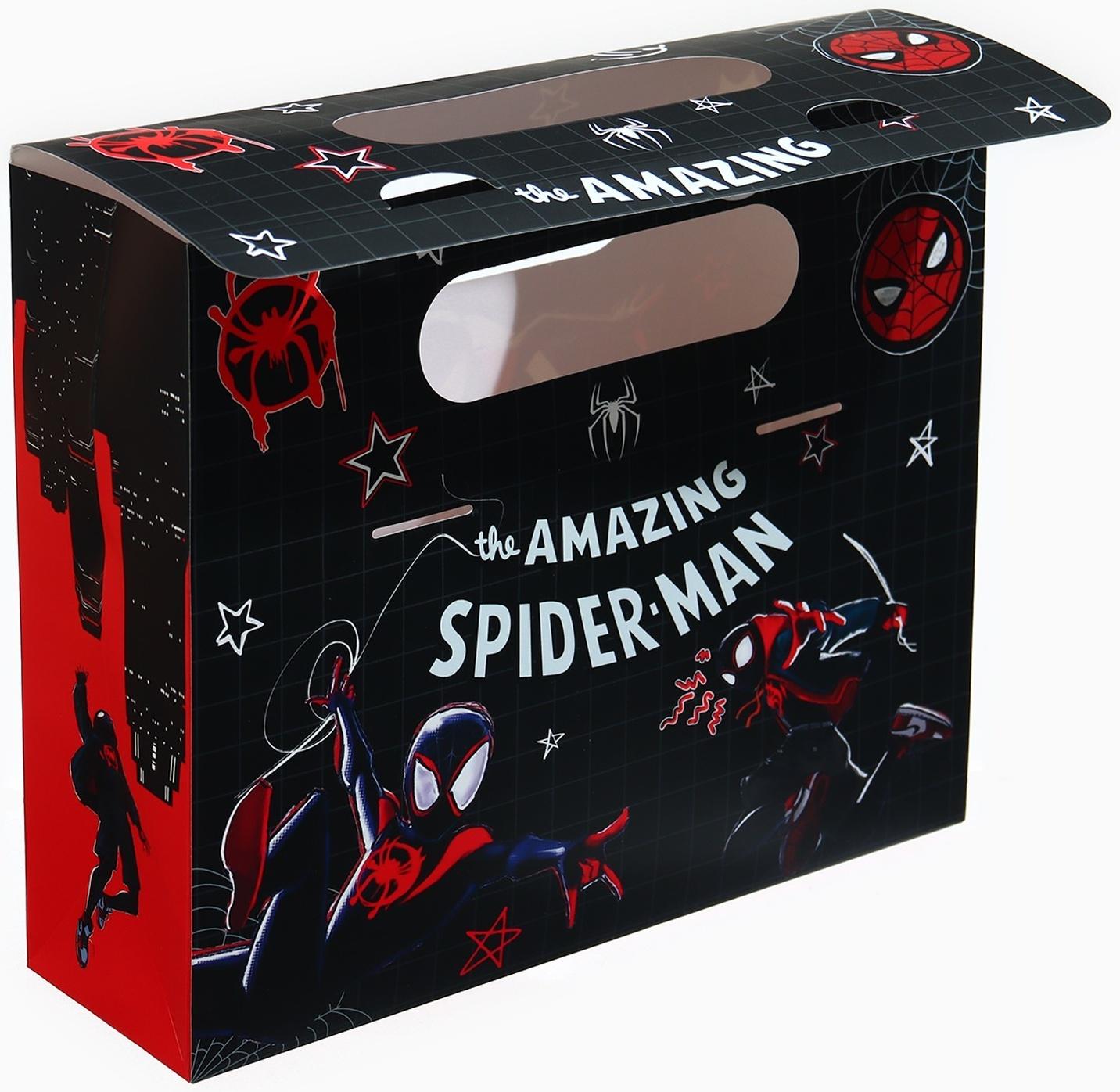 Пакет подарочный-коробка Amazing, Человек-паук, 24×20×7 см