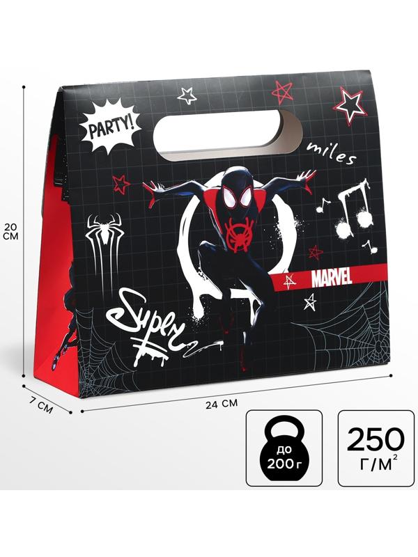 Пакет подарочный-коробка Amazing, Человек-паук, 24×20×7 см