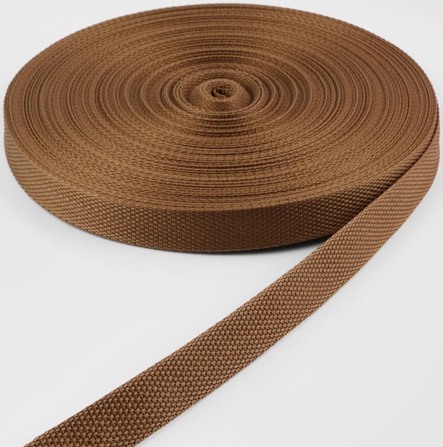 Стропа ременная, 20 мм, 50 ± 1 м, плотность 6,5 гр/м, цвет коричневый №29-1