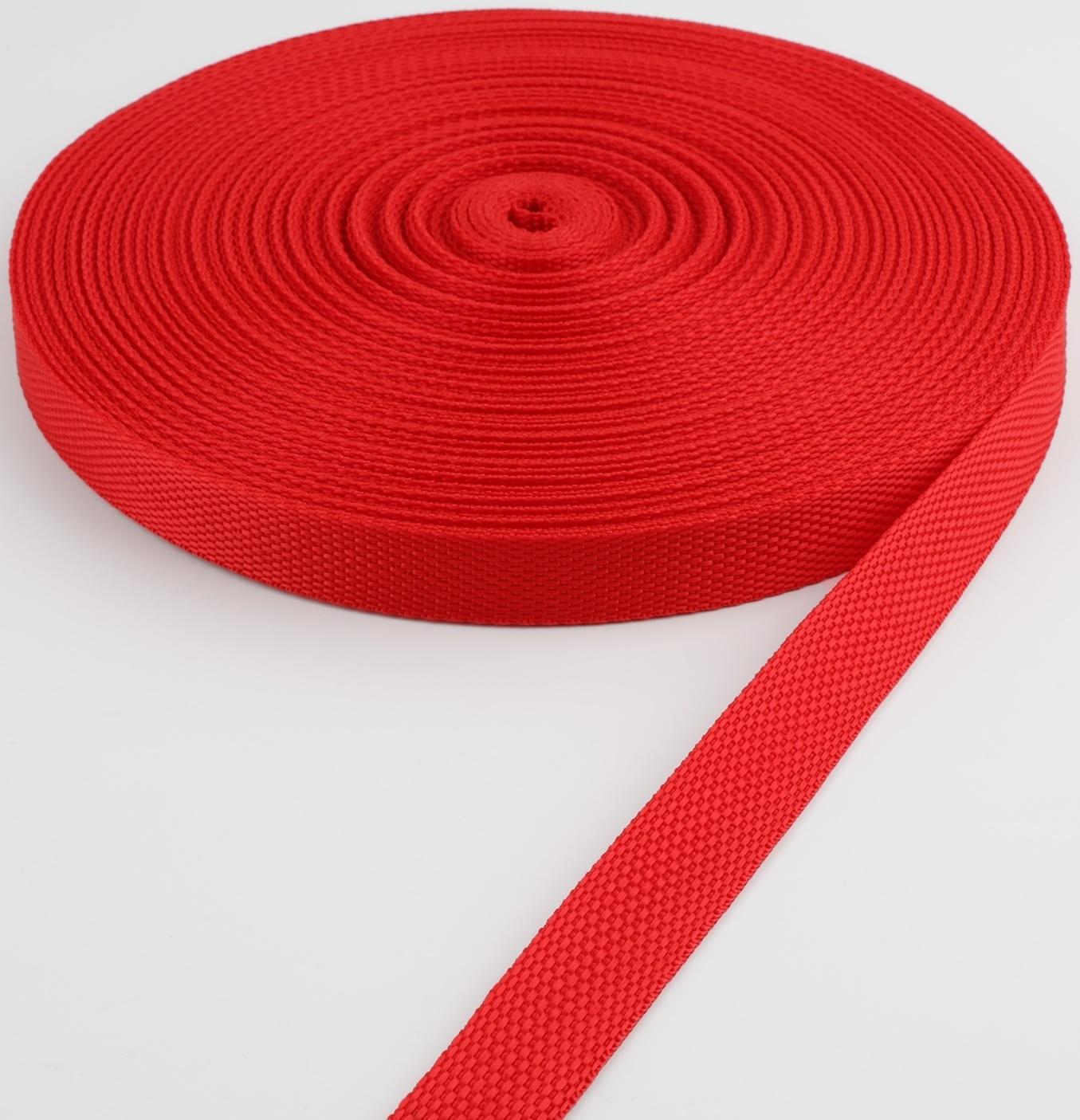 Стропа ременная, 20 мм, 50 ± 1 м, плотность 8,2 гр/м, цвет красный №35