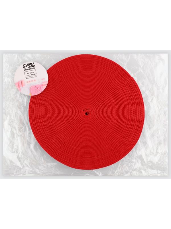 Стропа ременная, 25 мм, 50 ± 1 м, плотность 10,2 гр/м, цвет красный №35