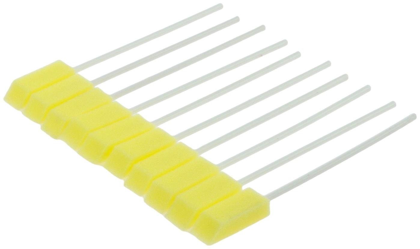 Щётка для детейлинга автомобиля, 14,5 см, жёлтый, поролон, набор 10 шт