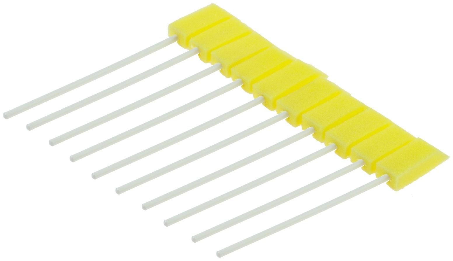 Щётка для детейлинга автомобиля, 14,5 см, жёлтый, поролон, набор 10 шт