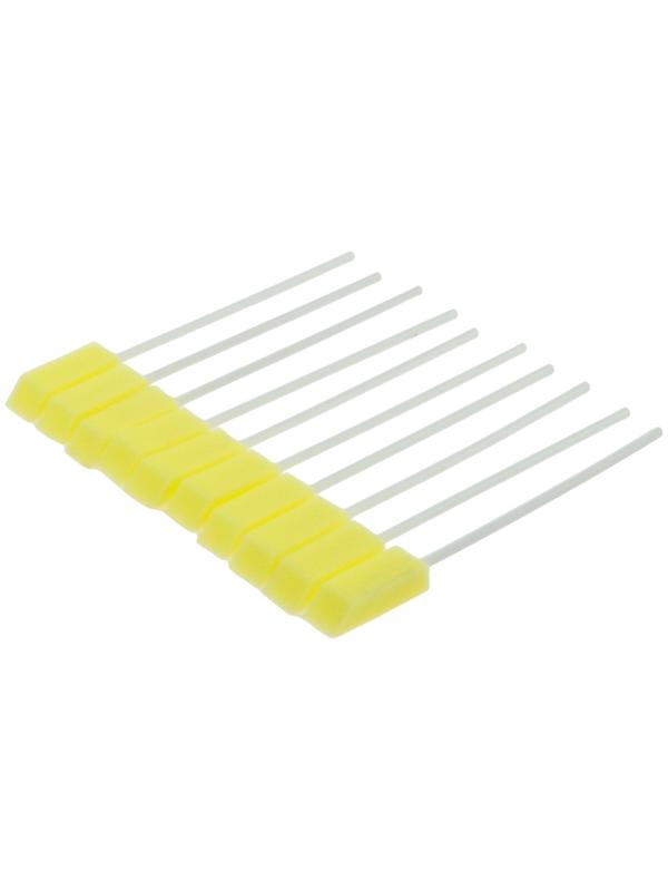 Щётка для детейлинга автомобиля, 14,5 см, жёлтый, поролон, набор 10 шт