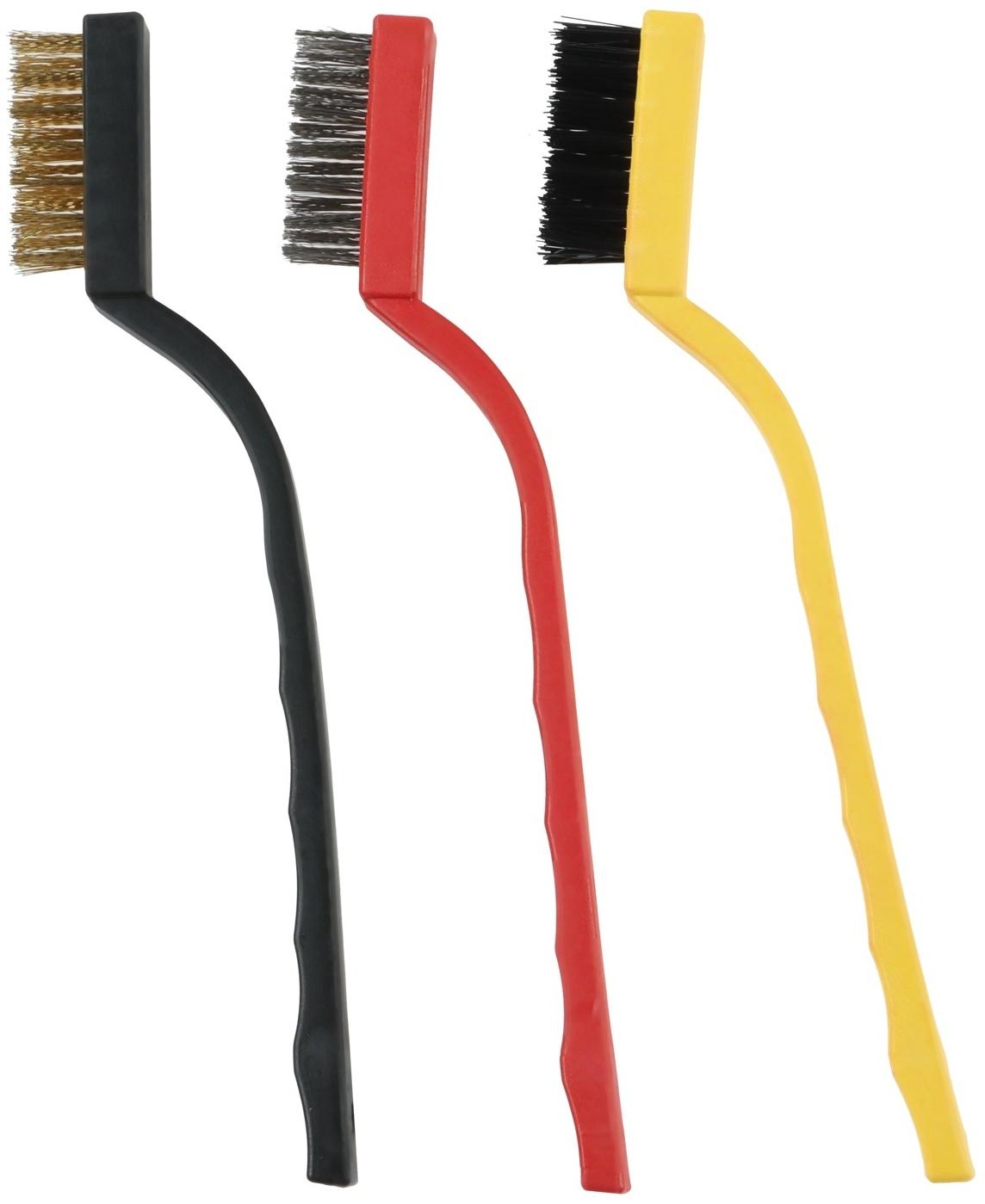 Щётка для чистки автомобиля, 17 см, металлическая щетина, микс, набор 3 шт