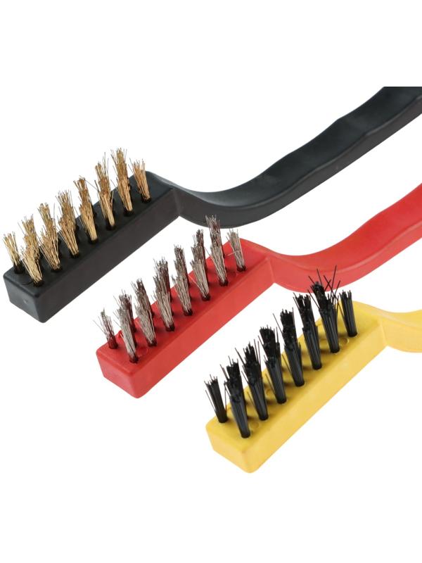 Щётка для чистки автомобиля, 17 см, металлическая щетина, микс, набор 3 шт