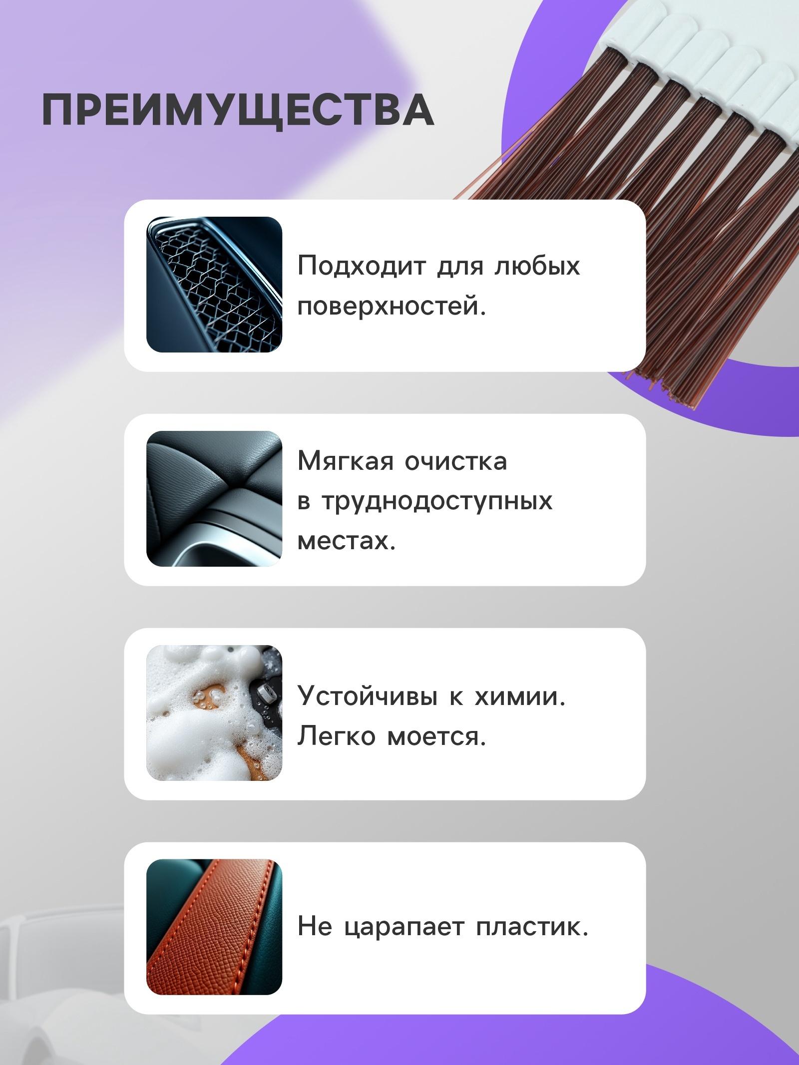 Щетка для чистки салона автомобиля Gran Caratt, искусственный ворс, 17×6,5 см