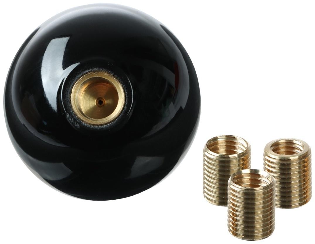Ручка КПП, бильярдный шар №8, чёрный, диаметр 56 мм, под резьбу М8/М10