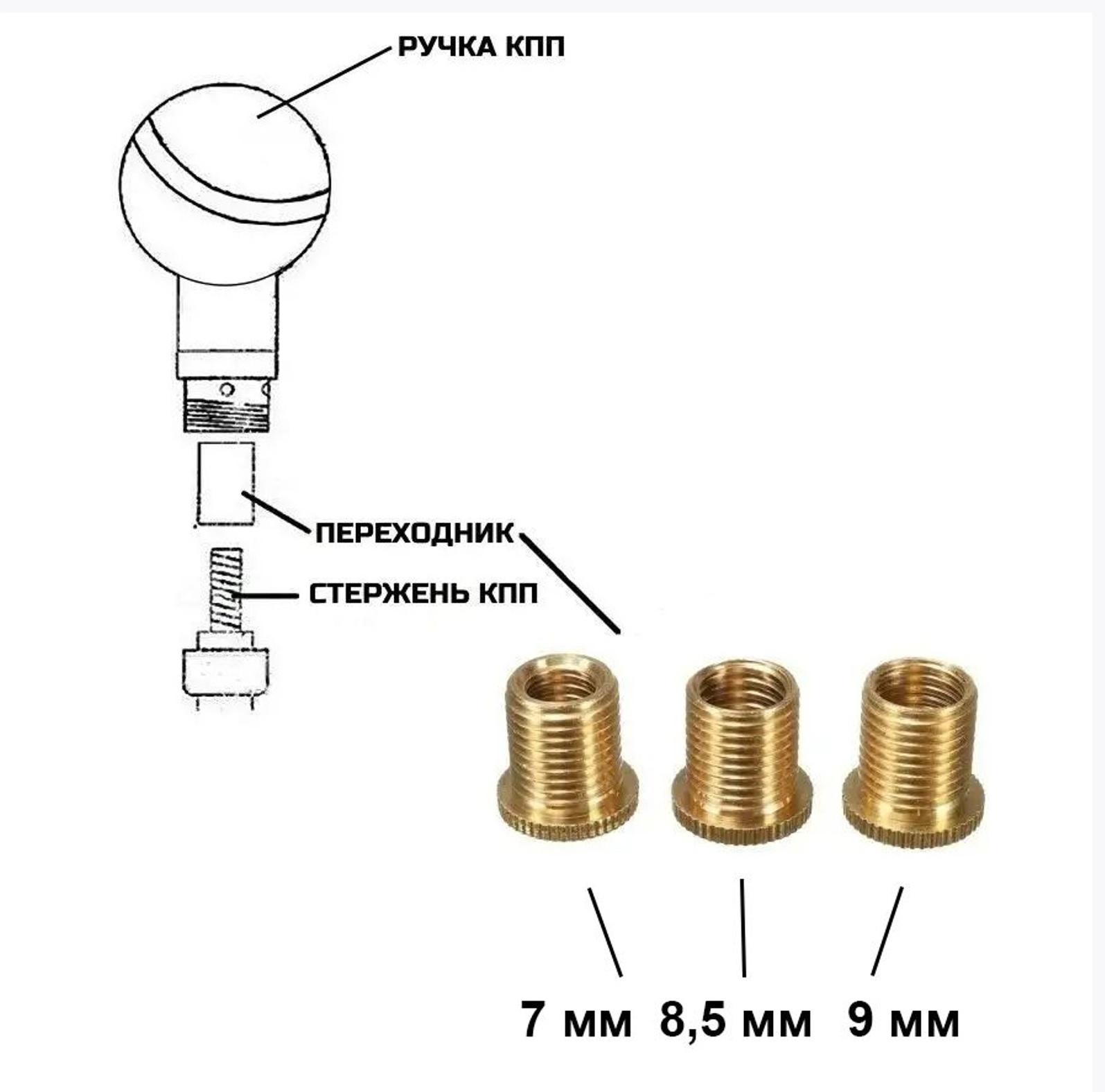Ручка КПП, бильярдный шар №8, чёрный, диаметр 56 мм, под резьбу М8/М10